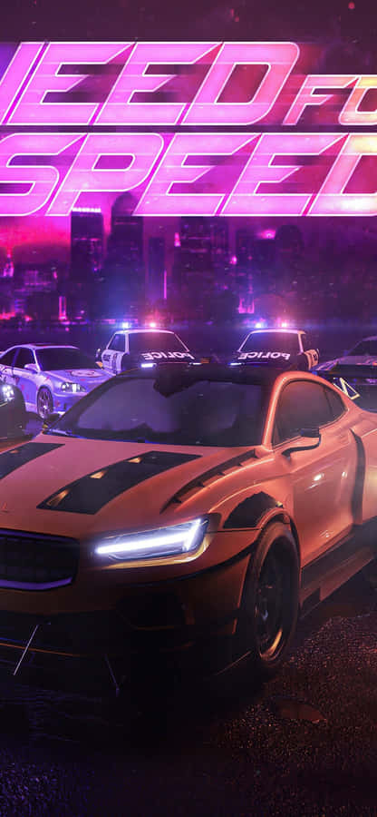 IphoneXs Max Hintergrundbild mit Kunstwerk des Spiels Need For Speed Heat