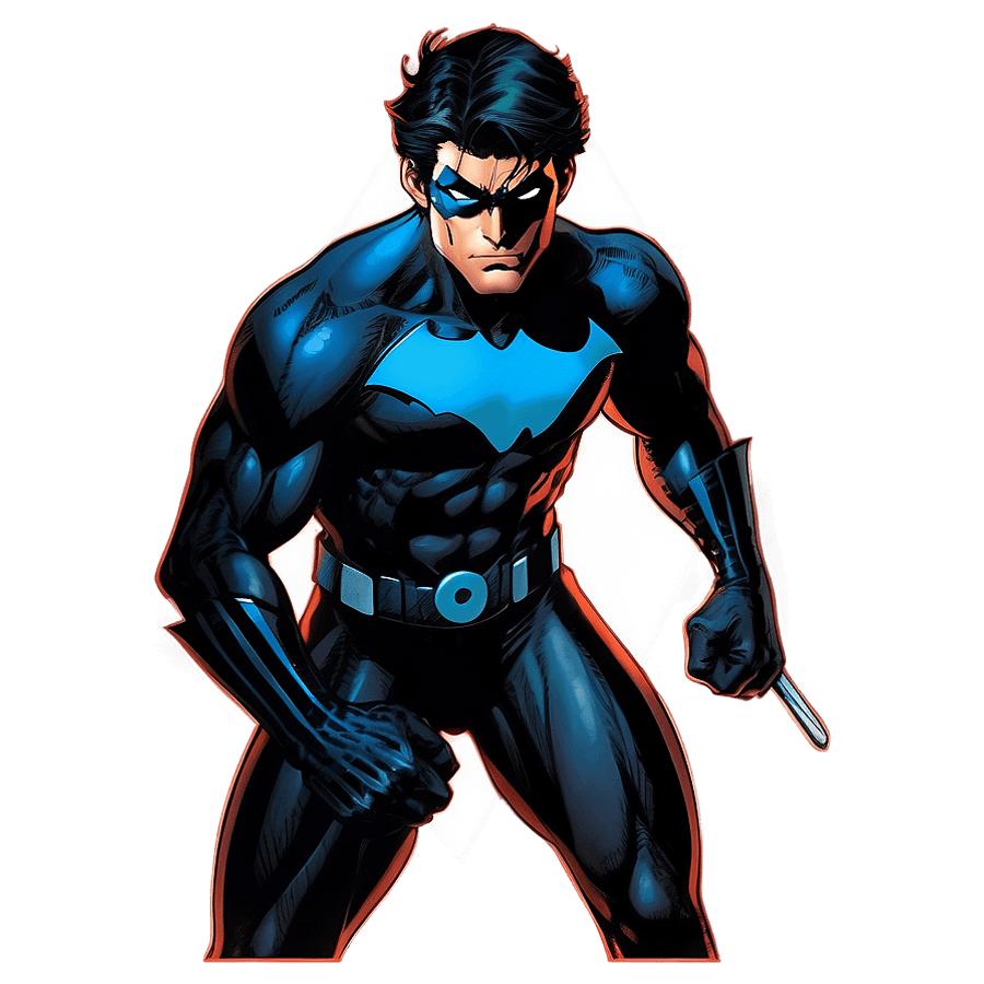 Nightwing Retro Comic Art PNG ksm