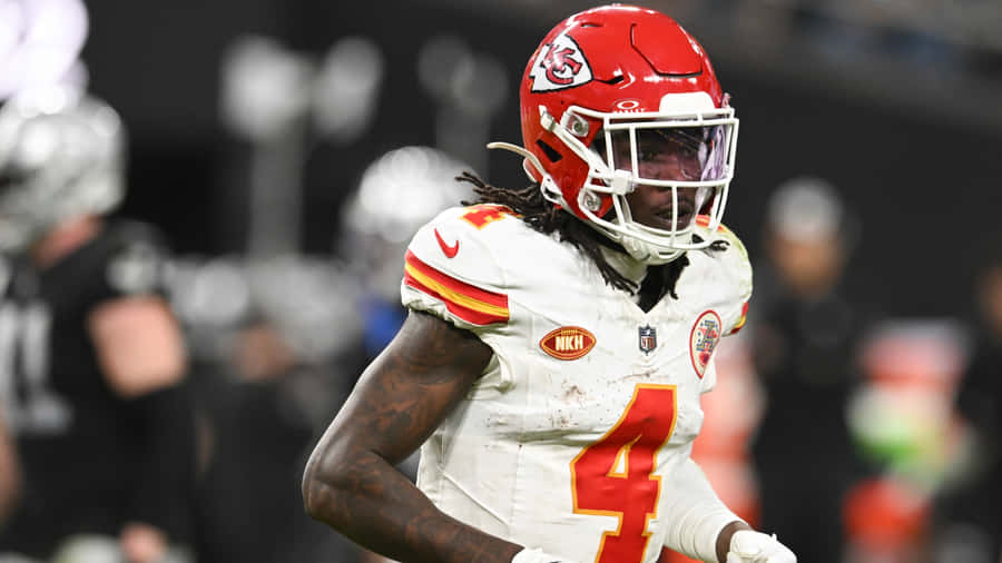 Footballspieler Nummer 4 Kansas City Uniform