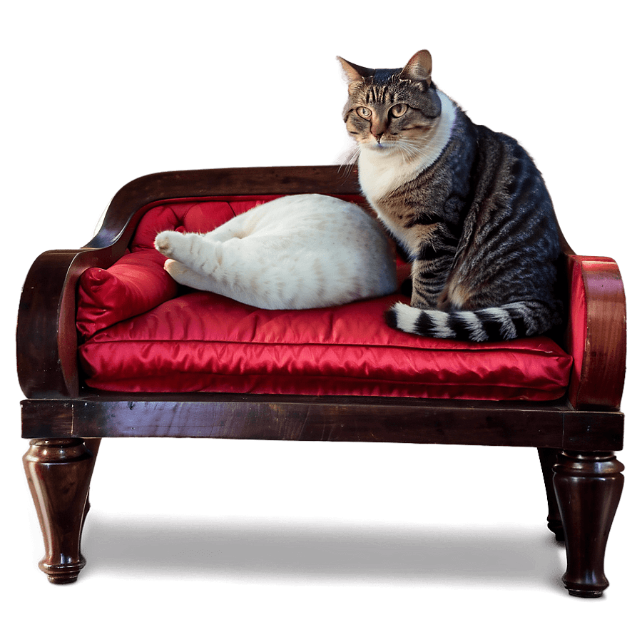 Fat Cat on Couch PNG 97