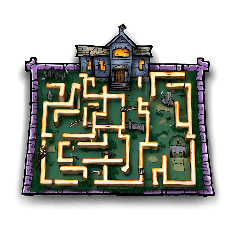 Haunted House Maze PNG 05242024