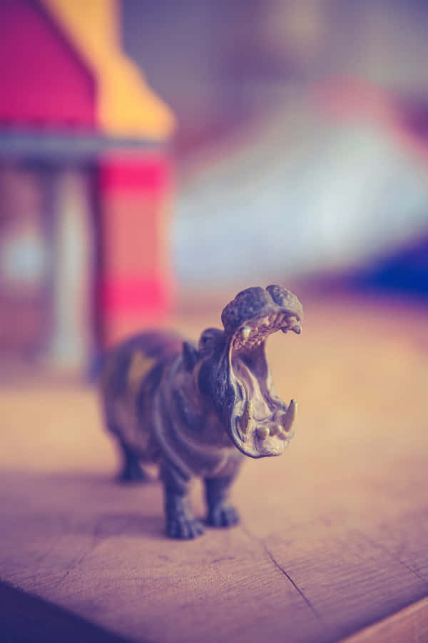Hippopotamus Figurine Bokeh Hintergrund