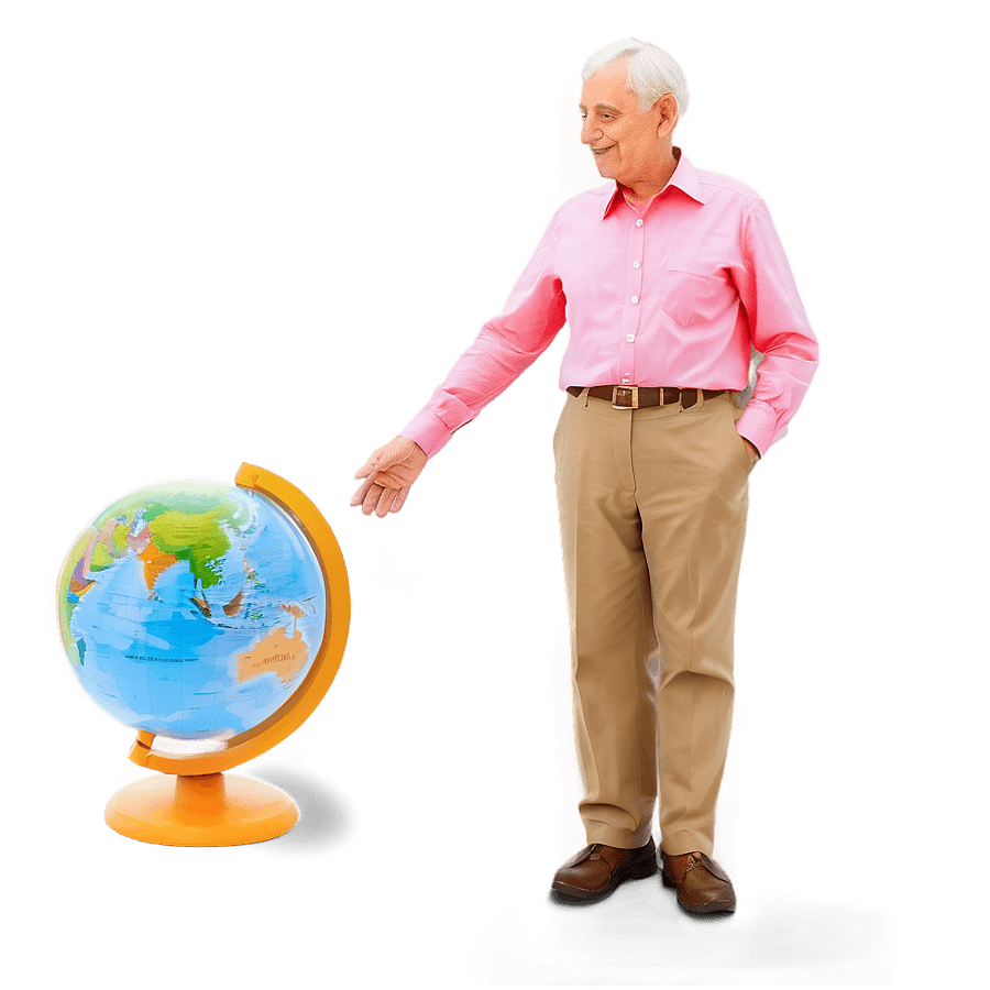 Old Man with Globe PNG saw