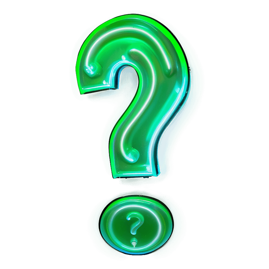 Neon Green Riddler Question Mark PNG 36