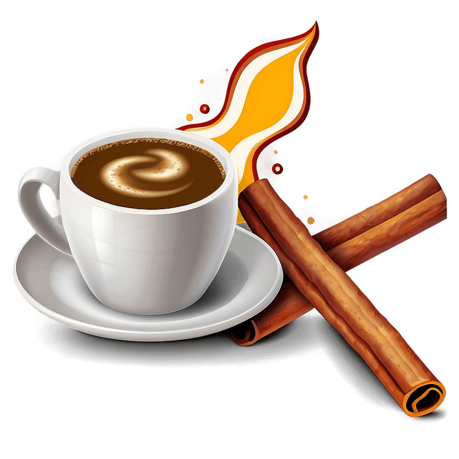 Coffee Cup with Cinnamon PNG vbl17