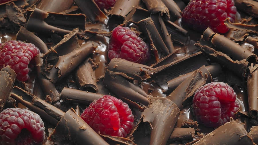 Planode Fundo Alimentos Sobremesa Framboesa Chocolate