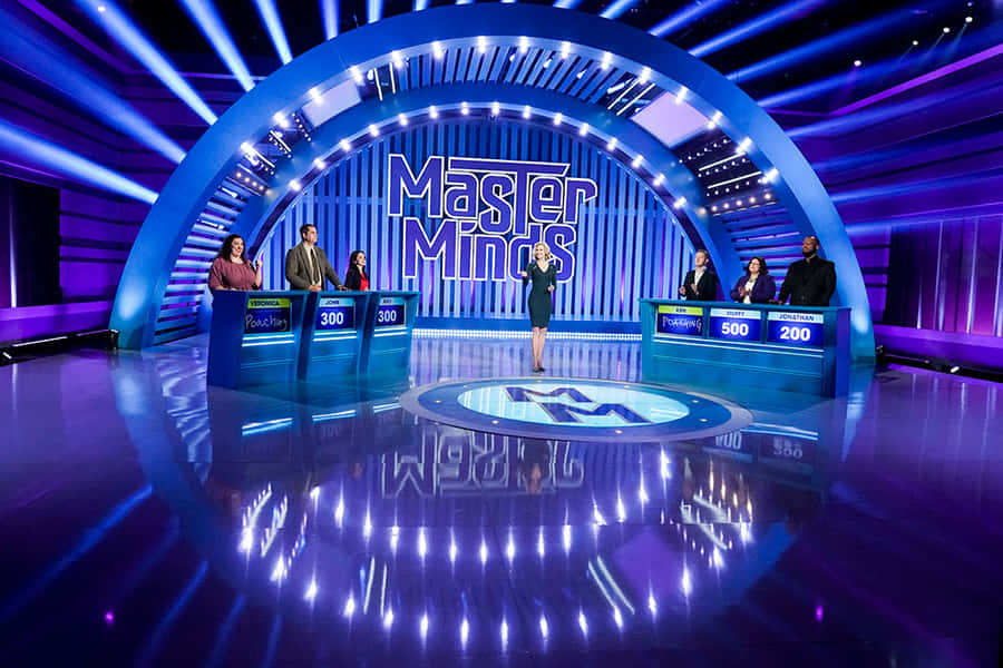 Hintergrundfür Computerspiele "Master Minds" Game-Show Studio-Set