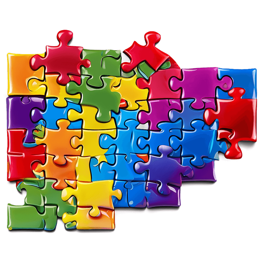 Abstract Autism Puzzle Background PNG 06292024
