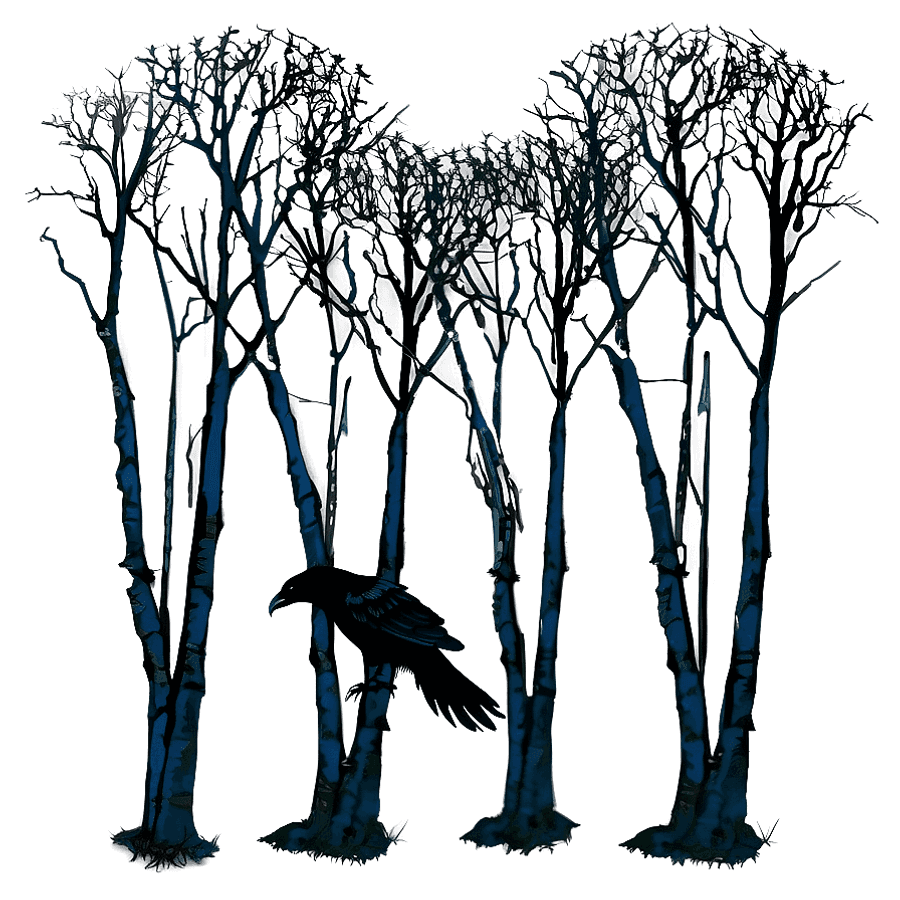 Black Trees and Ravens PNG eqc