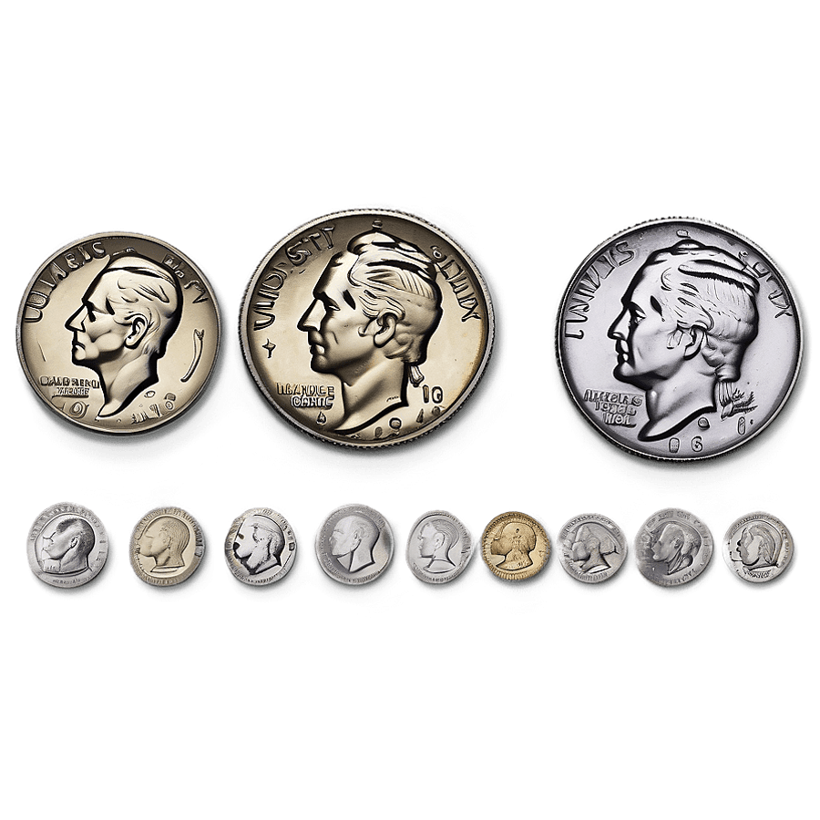 Silver Dime Collection PNG 91