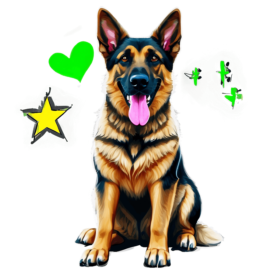 Gentle German Shepherd PNG vvv