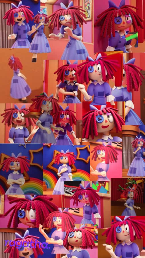 Colagem de Personagem Animado Colorido
