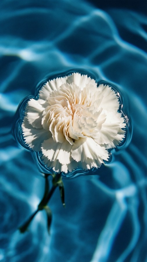 White Carnation Floating Wallpaper
