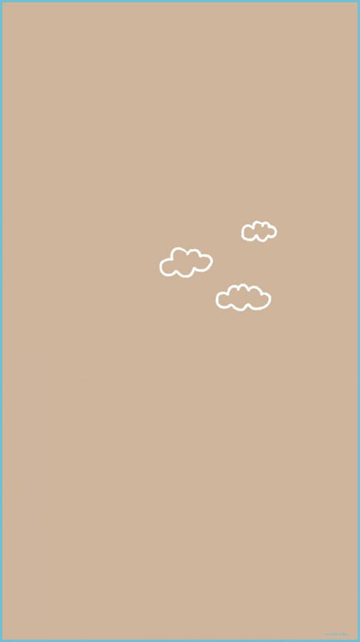 Download White Clouds On Beige Brown Aesthetic Wallpaper | Wallpapers.com