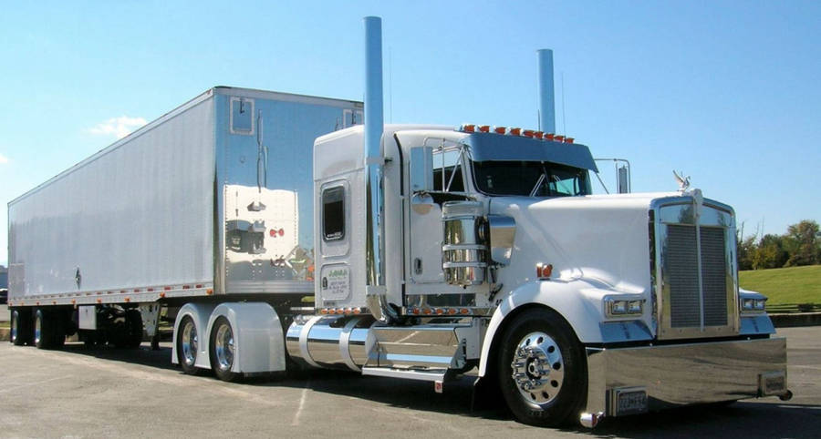 Download White Custom Kenworth W900 Wallpaper | Wallpapers.com