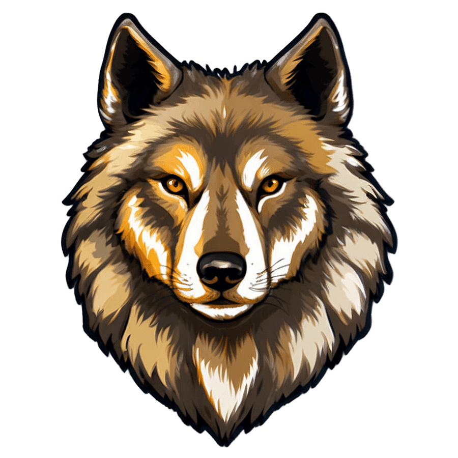 Majestic Wolf Face Art PNG arg
