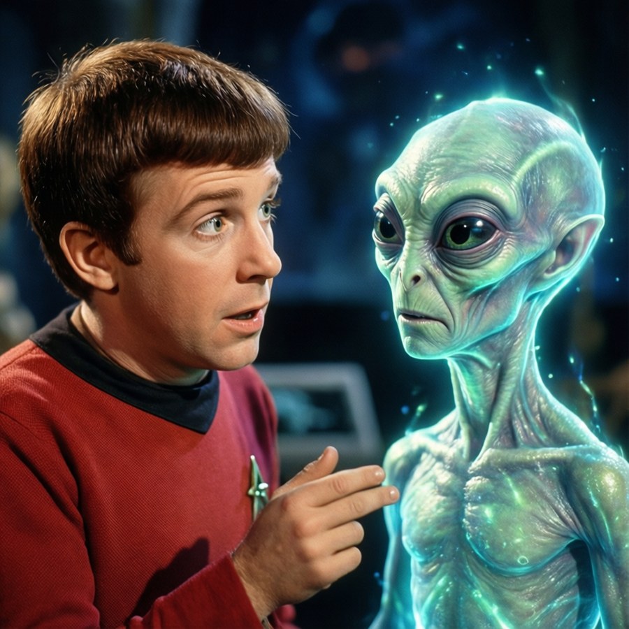 Will Robinson encounters a friendly alien creature.