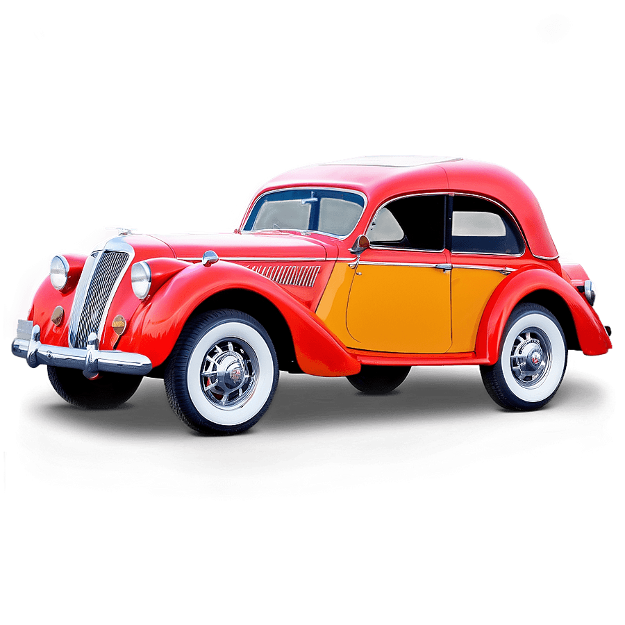 Vintage Car with Open Hood PNG 06252024