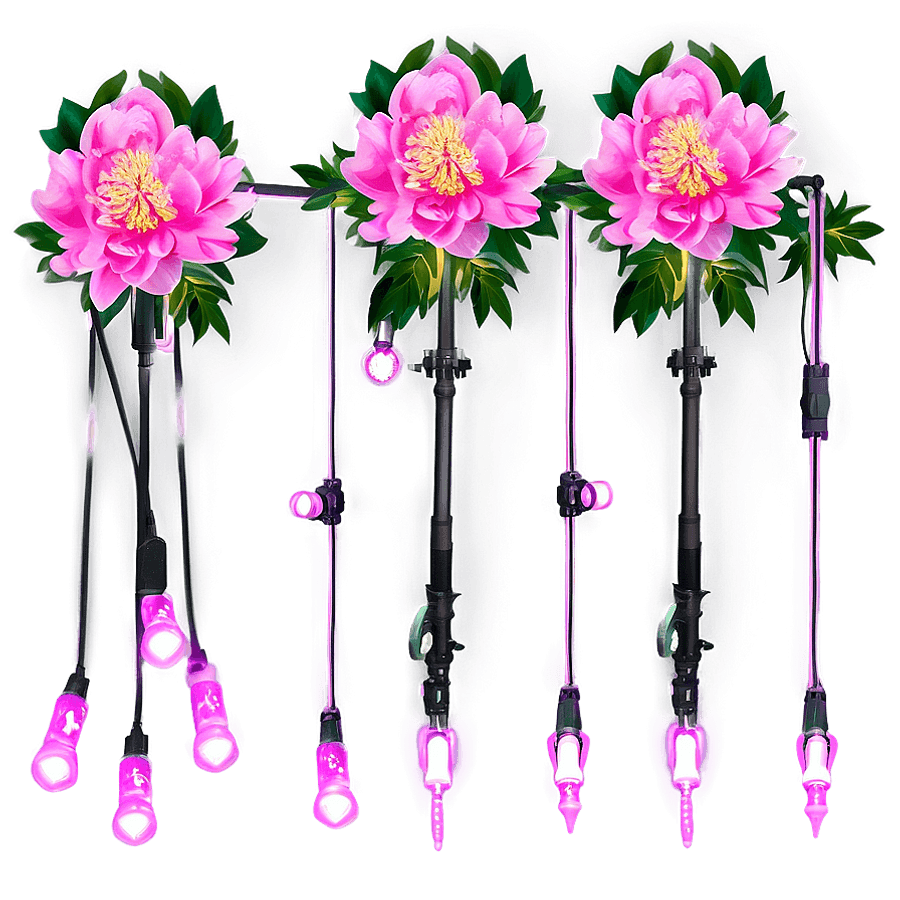 Peony Pink Christmas Fairy Lights PNG hxp61