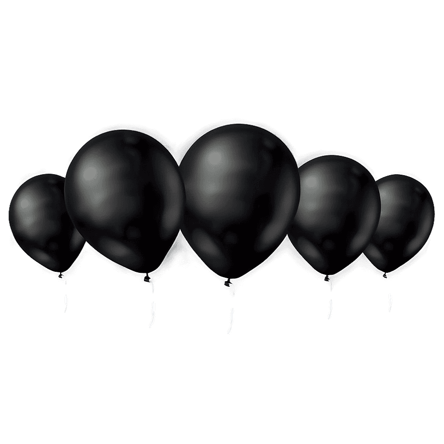 Matte Black Balloons PNG dqq60