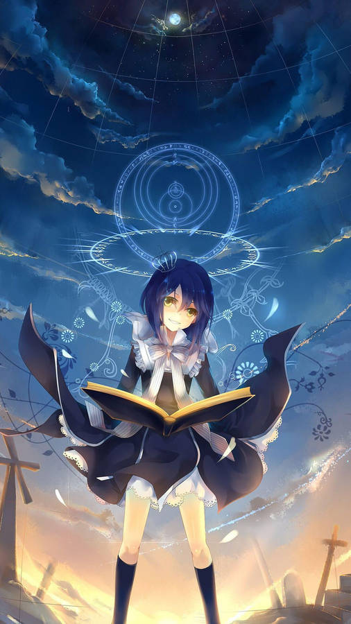 Download Witch Anime Girl Iphone Wallpaper | Wallpapers.com