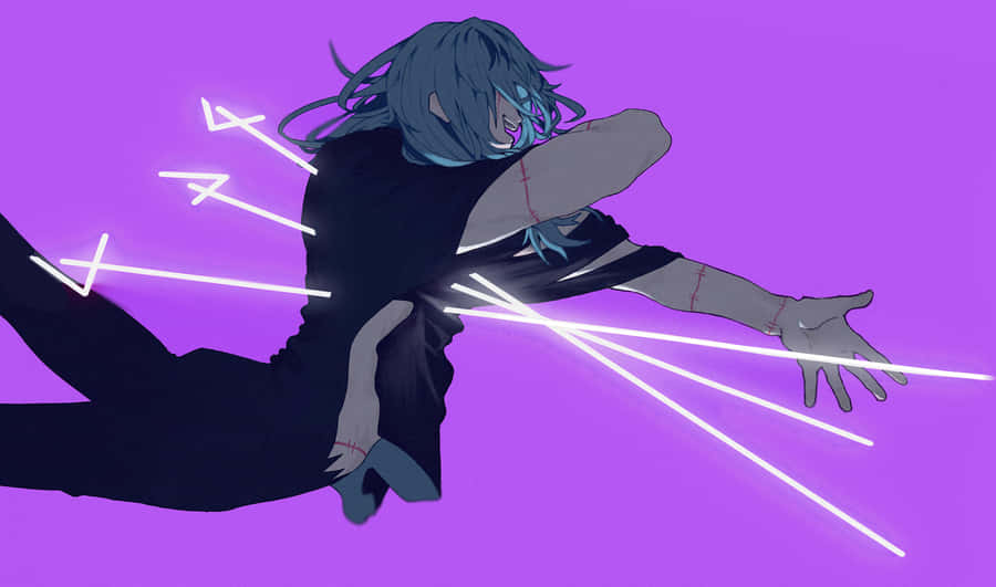 Dynamische Anime-Charakter-Power-Darstellung