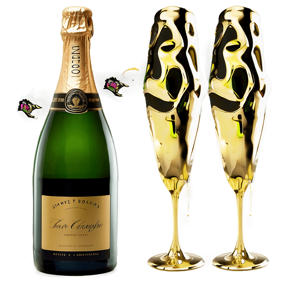 Gourmet Champagne Bottle PNG 05252024