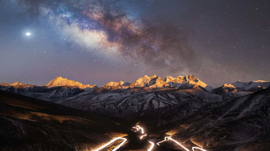 Fundode tela da Via Láctea em Exibição Astronômica.