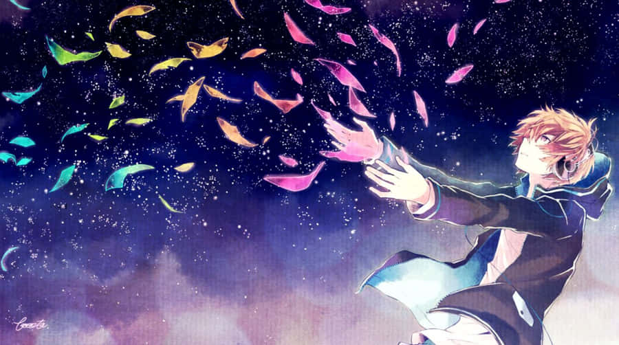EinFoto von einem jugendlichen Jungen im bezaubernden Anime-Stil