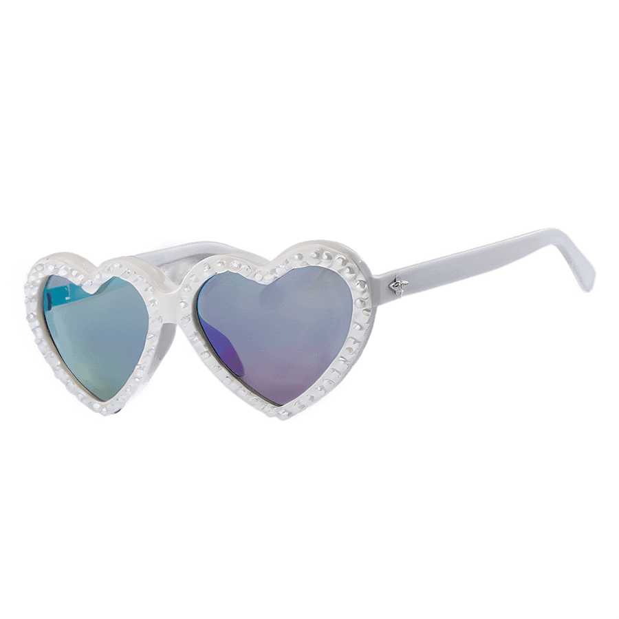 White Heart Sunglasses PNG 05262024