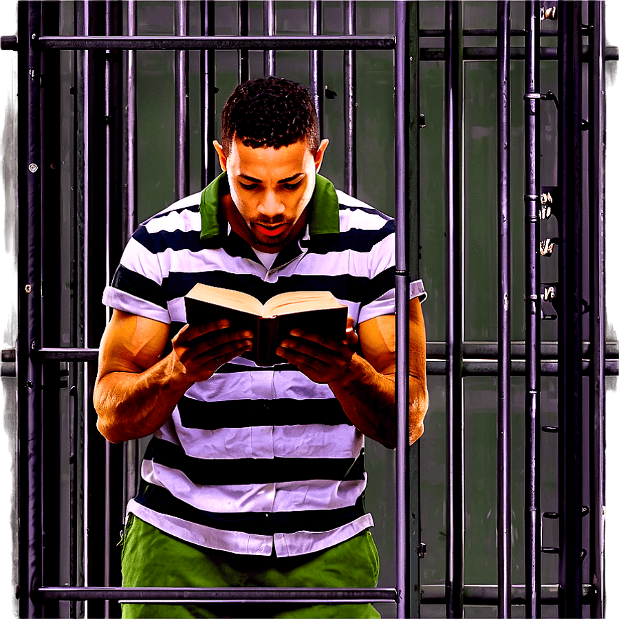 Prisoner Reading in Jail PNG 33