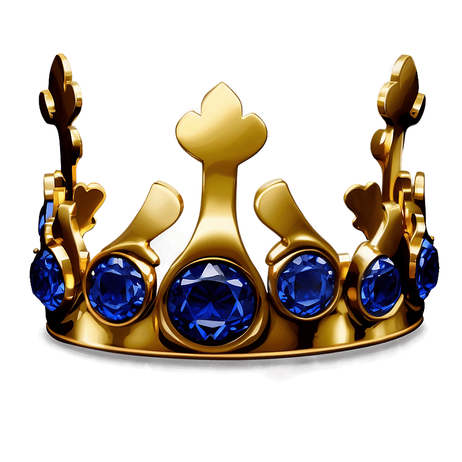 Gold Crown with Sapphires PNG 05252024