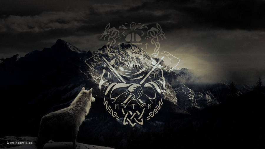 Download Wolf Mountain Viking Background Wallpaper | Wallpapers.com