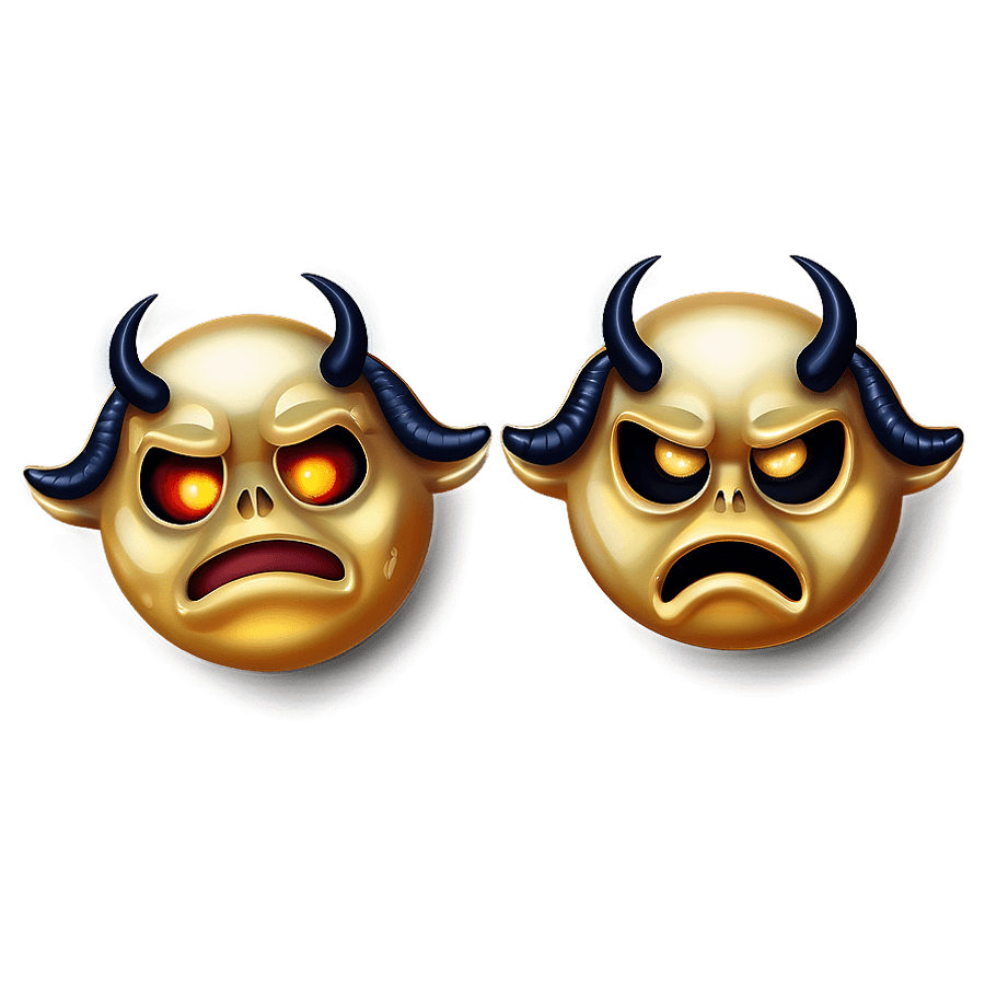 Golden Demon Emoji PNG 85