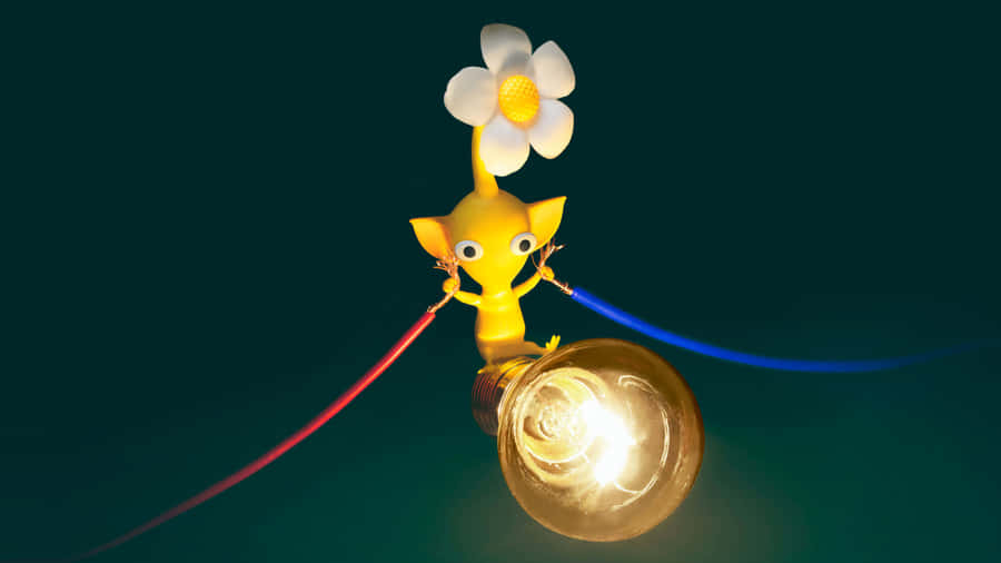 Pikmin Gul Karaktär Ljusande Glödlampa