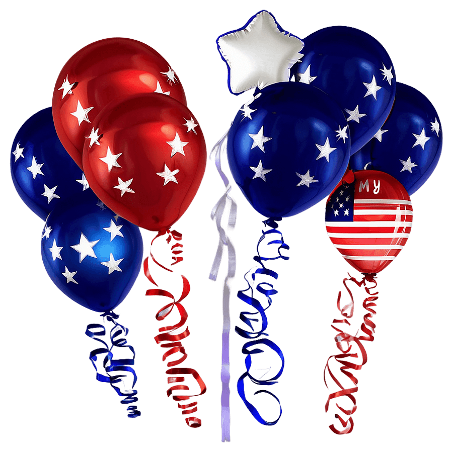 Patriotic Fourth Of July Balloons PNG suu