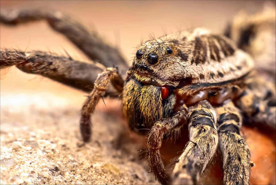 EineNahaufnahme einer Spinne auf einem Felsen