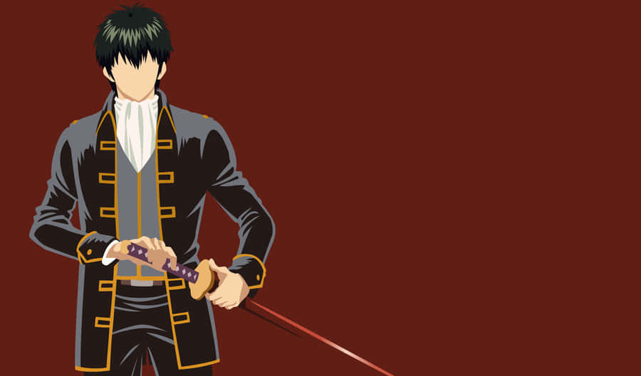 Animierter Samurai in schwarzer Uniform