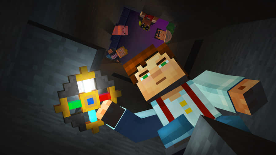 SfondoAvventura in corso di Minecraft Story Mode.