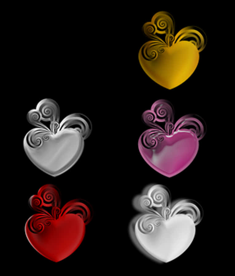 Colorful Hearts Artistic Design