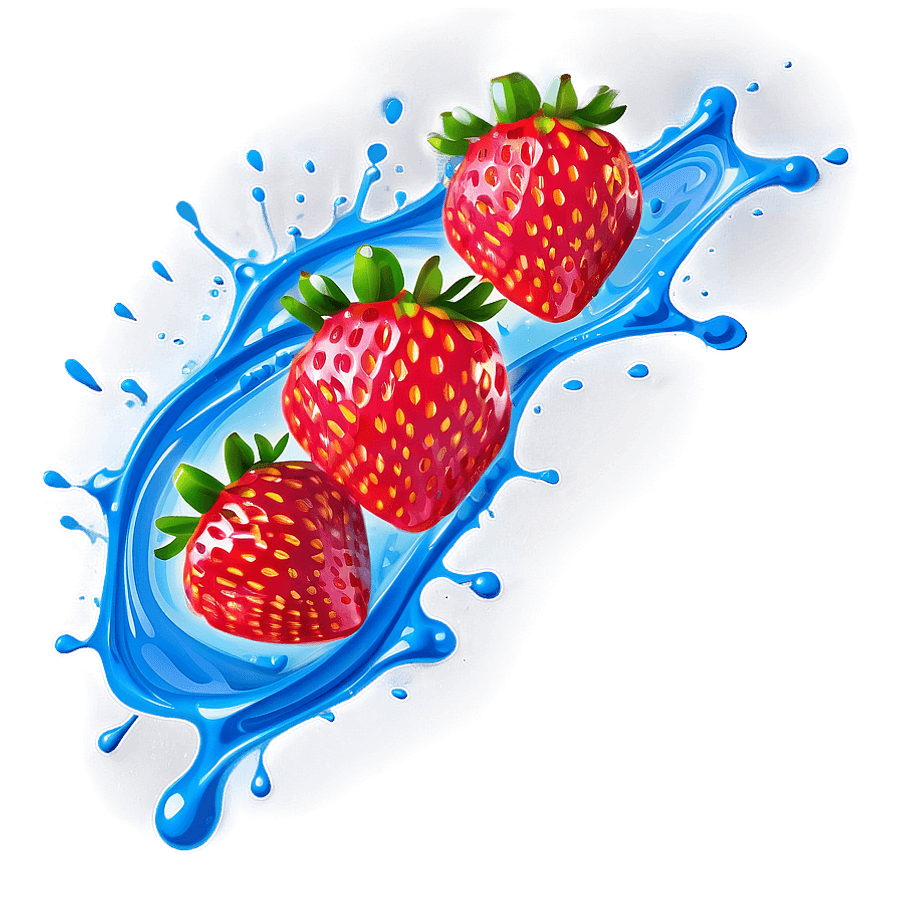 Strawberries Splash PNG 41