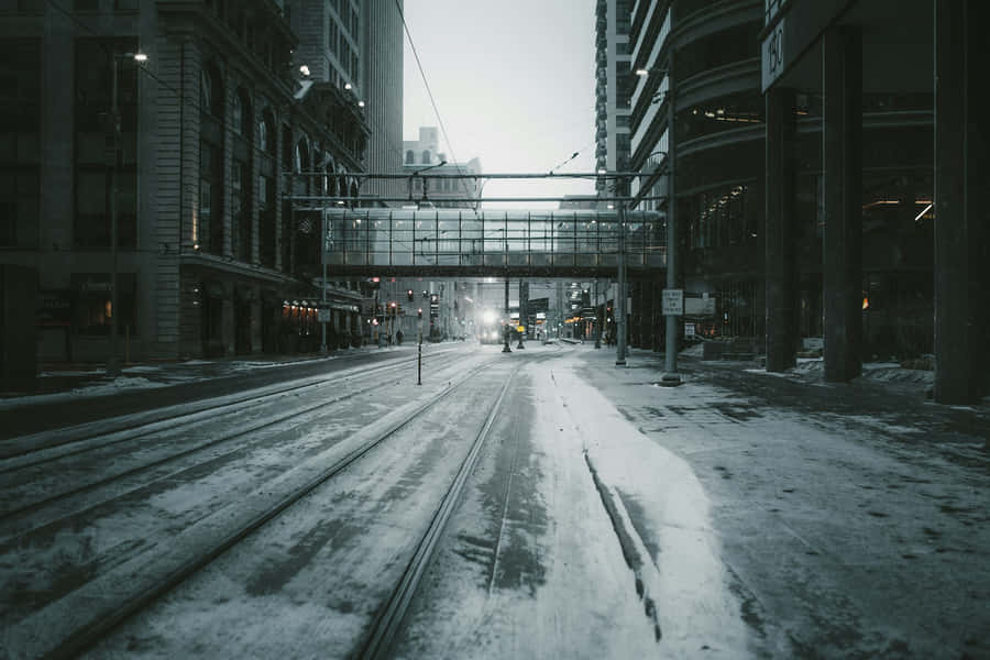 Grunge Graue Stadtlandschaft Schnee