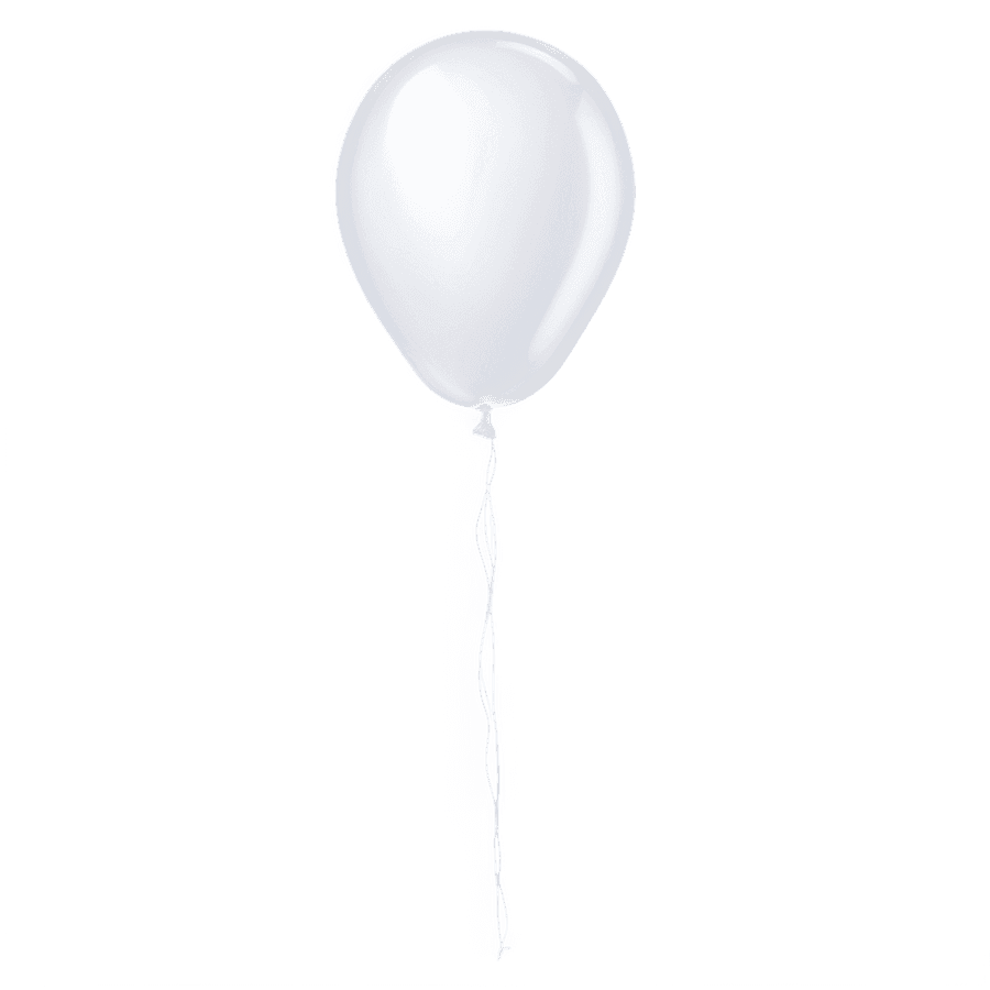 White Balloon with String PNG cvp37
