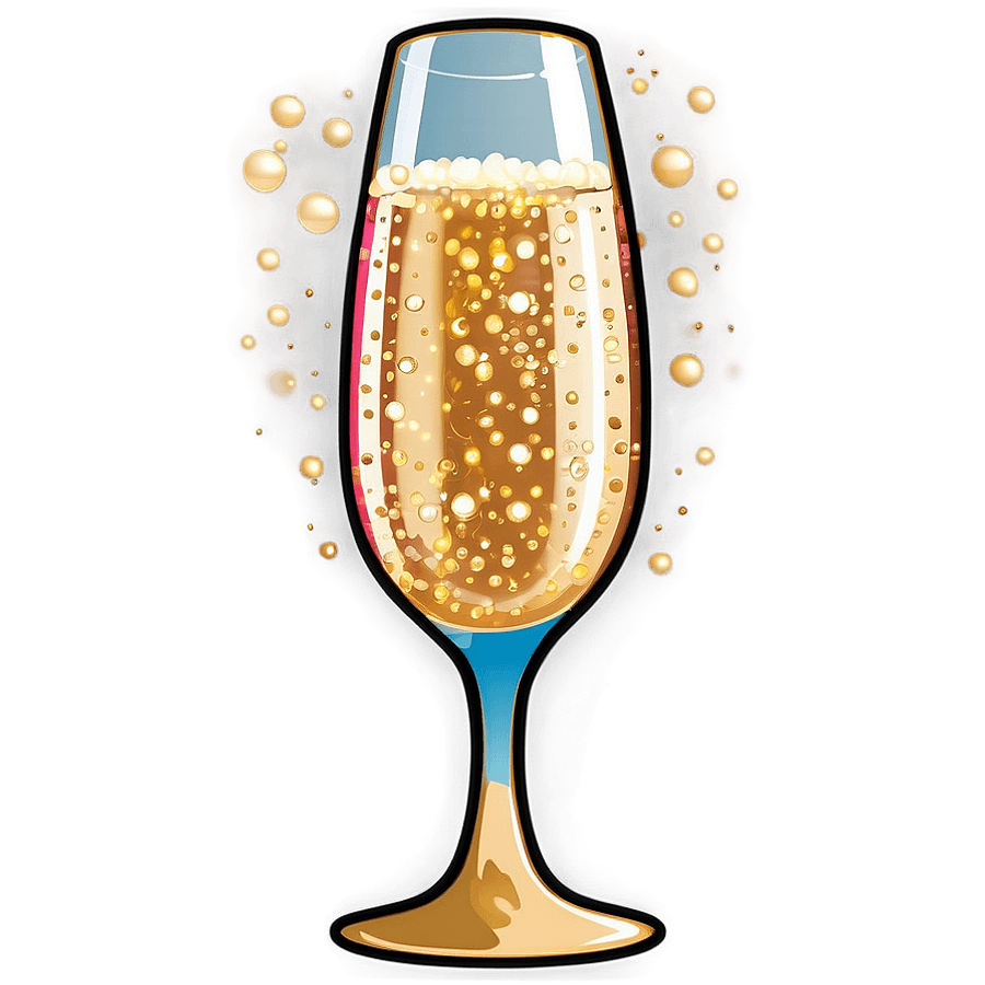 Decorated Champagne Glass PNG 05252024