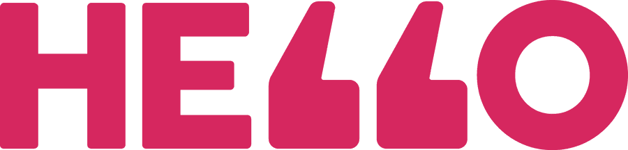 Pink Hello Text Graphic