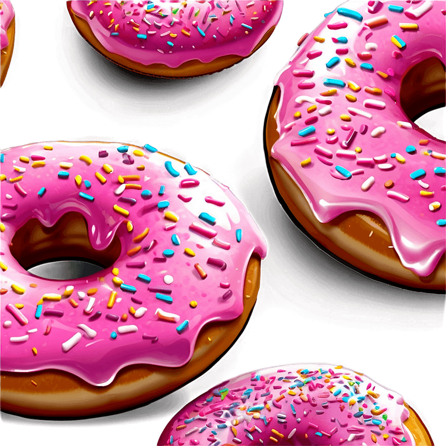 Pink Sprinkle Donuts PNG 80