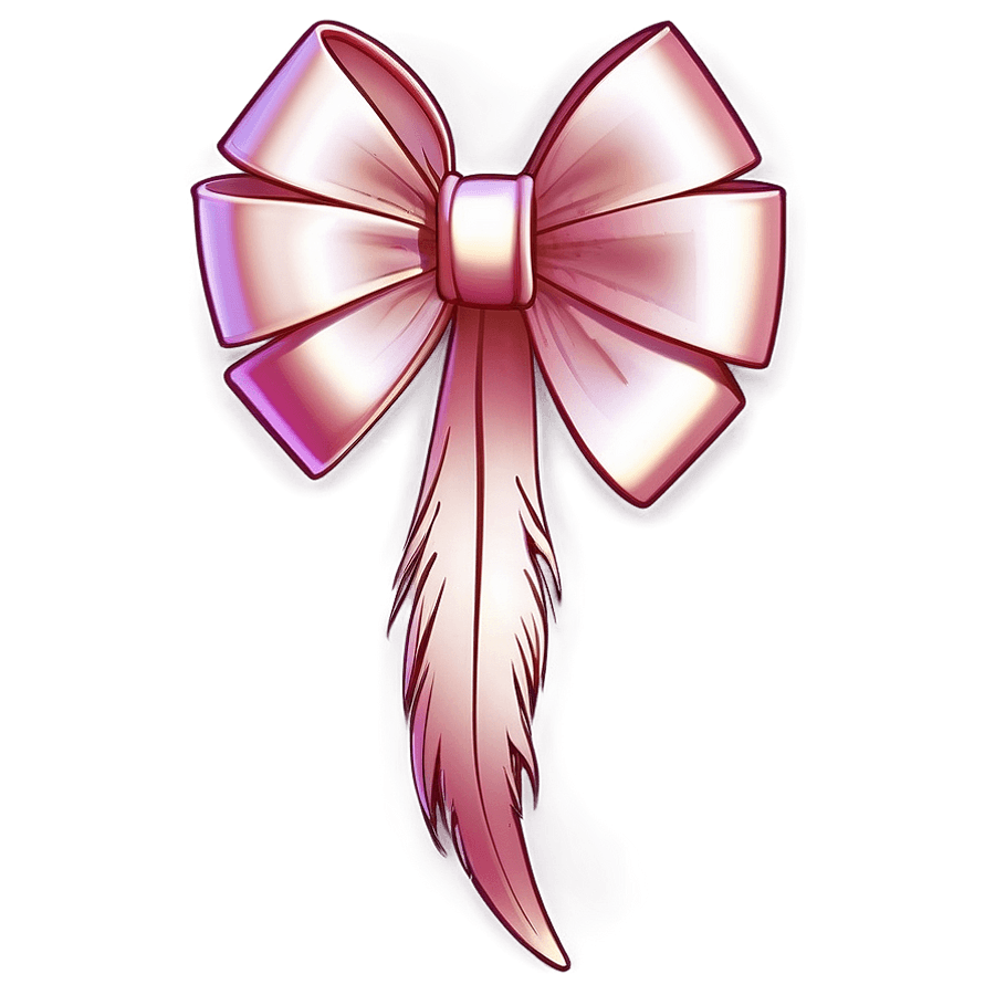 Coquette Bow with Feathers PNG 05262024