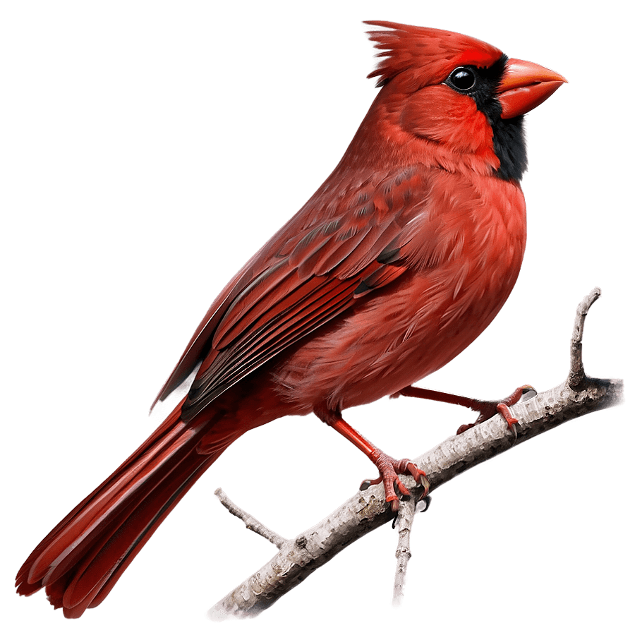 Red Cardinal Side View PNG vim