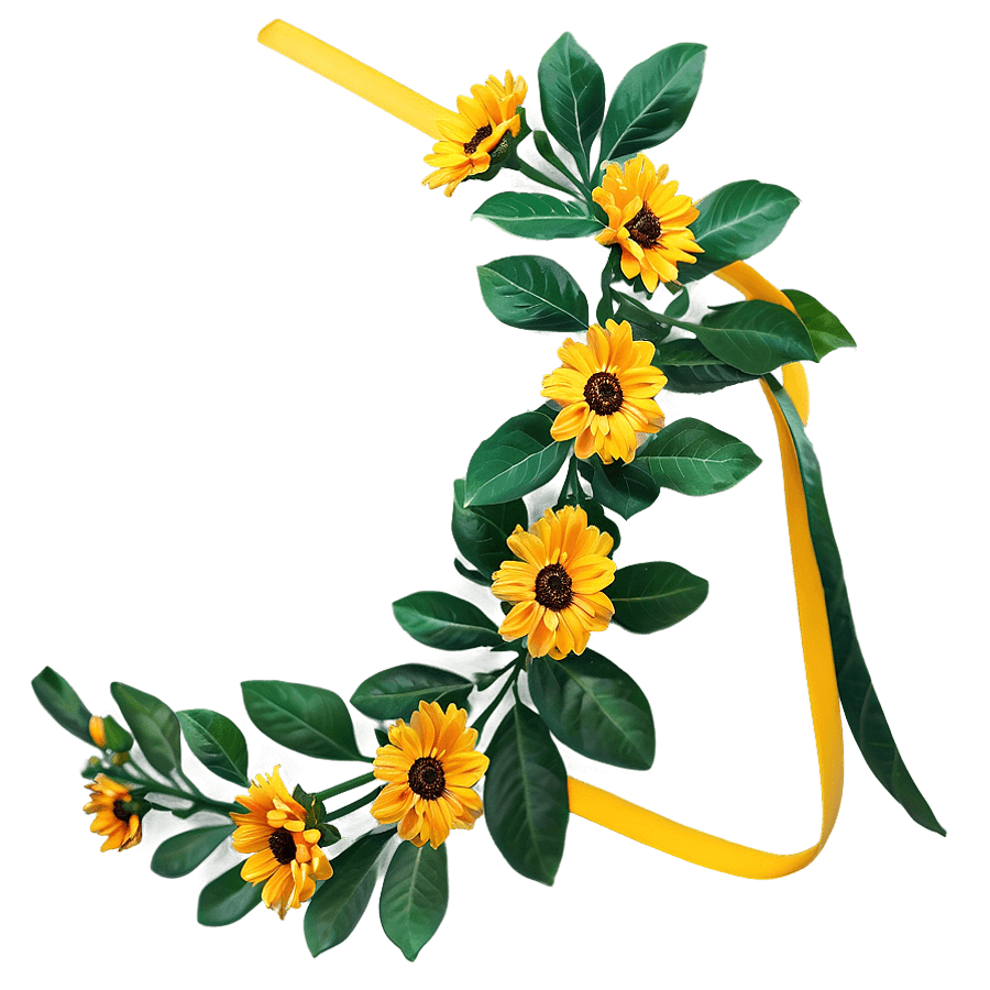Yellow Flower Crown PNG 24