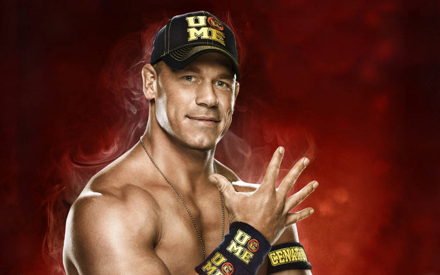 Download Wwe Wrestler John Cena In Red Wallpaper | Wallpapers.com